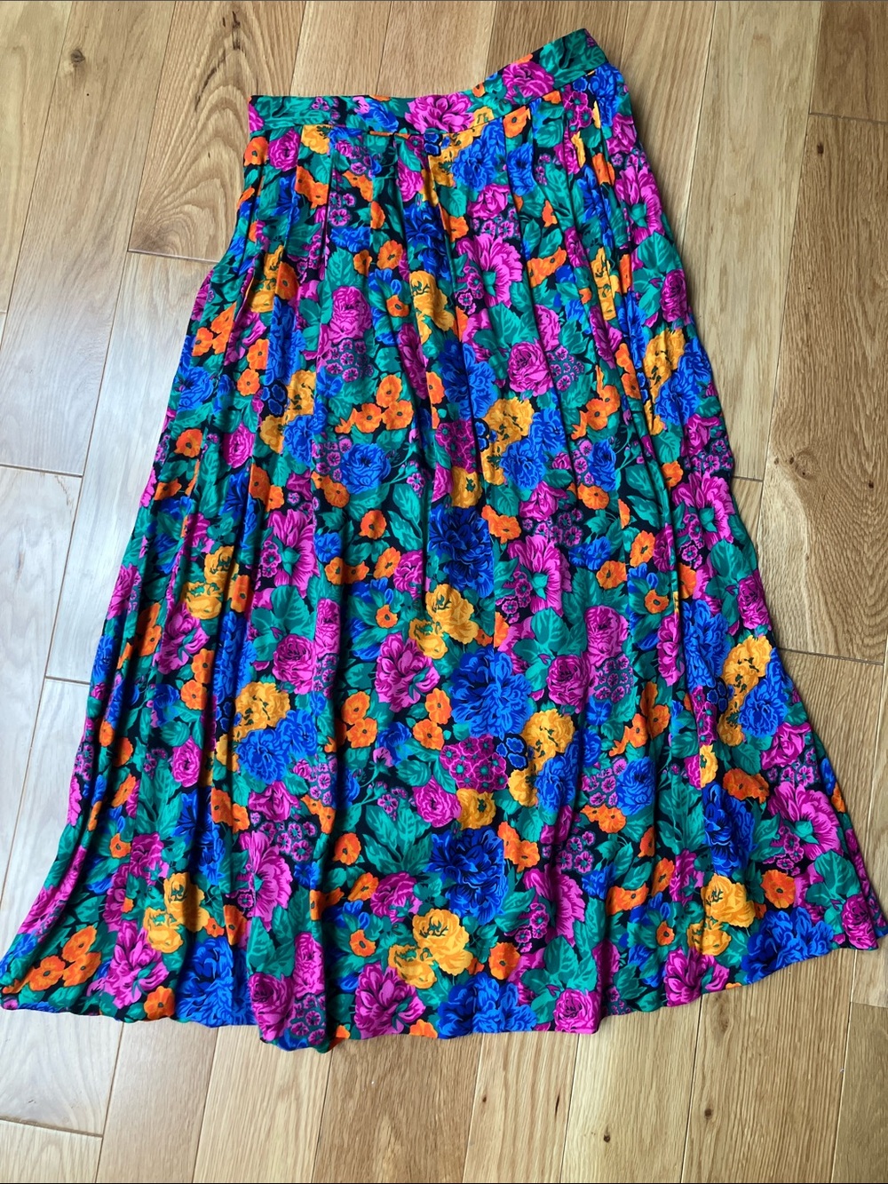 JH Collectibles Floral Maxi Skirt in Pink, Blue, Green & Orange